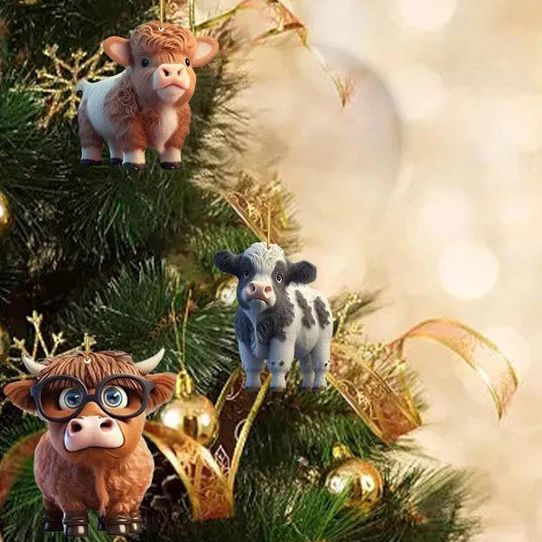 CowDecor Cartoon Cow Christmas Tree Ornament