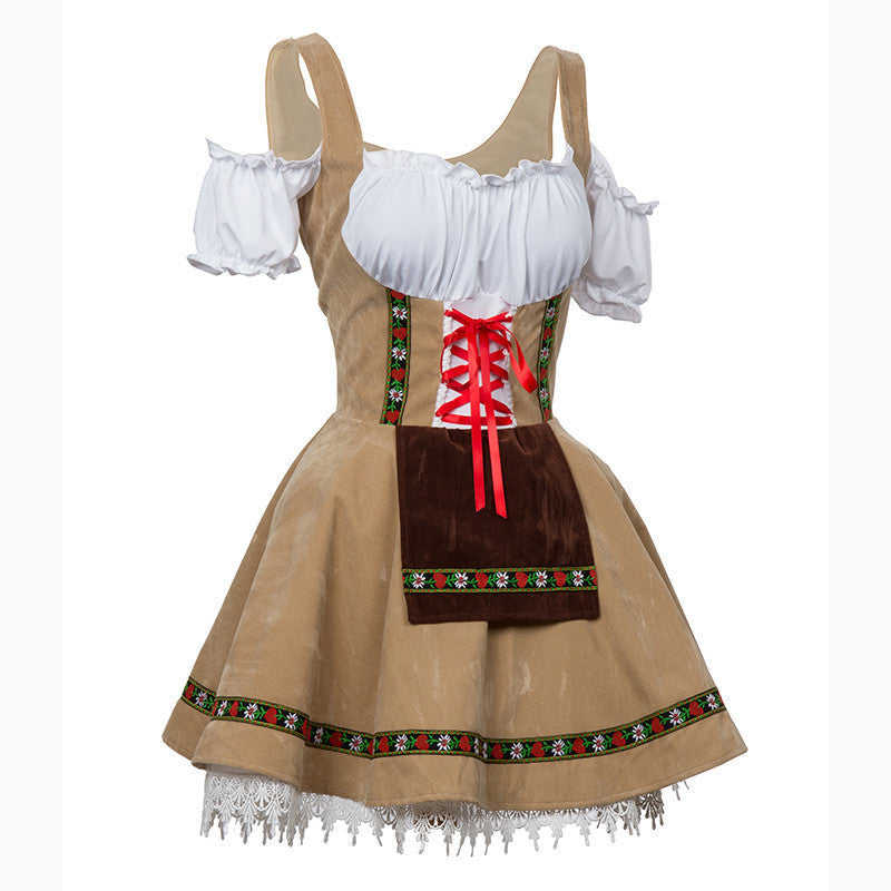 Women's Oktoberfest Dirndl, Dirndl dress lace bodice with sweetheart neckline