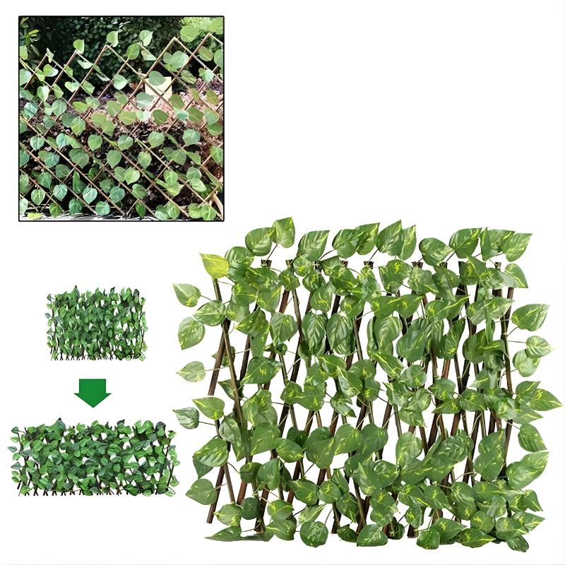 DecorativeFence – Extendable Privacy Screen Decorative Fence, Artificial Plant
