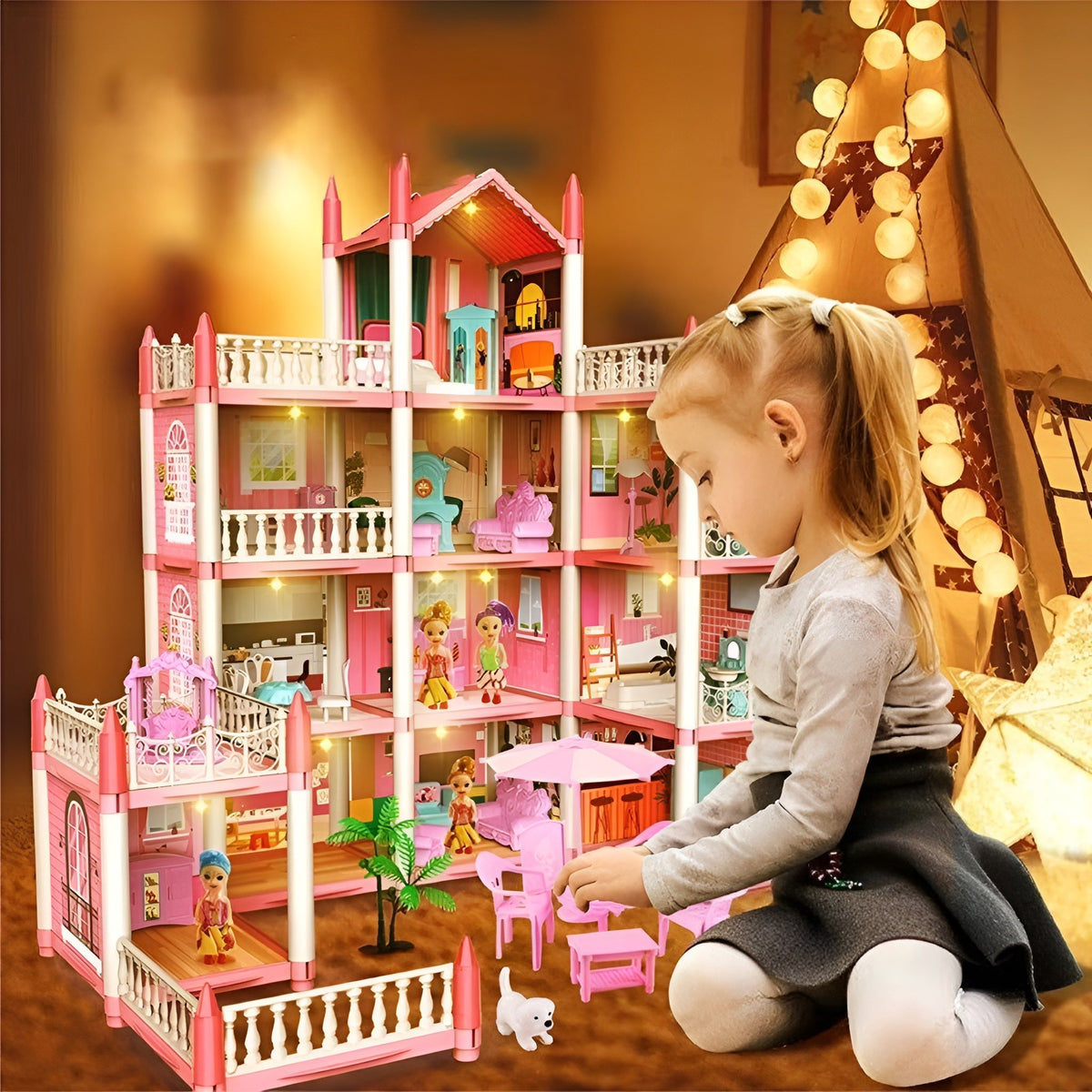 MiniMansion DIY Dollhouse, Creative Playset For Kids