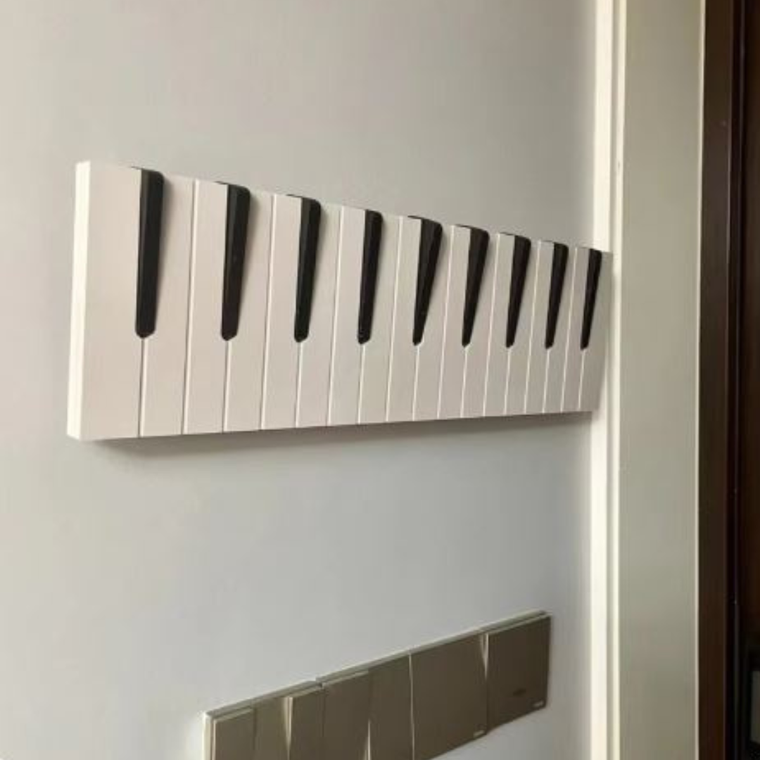 PianoRack Wall-Mounted Coat Rack in Piano Design