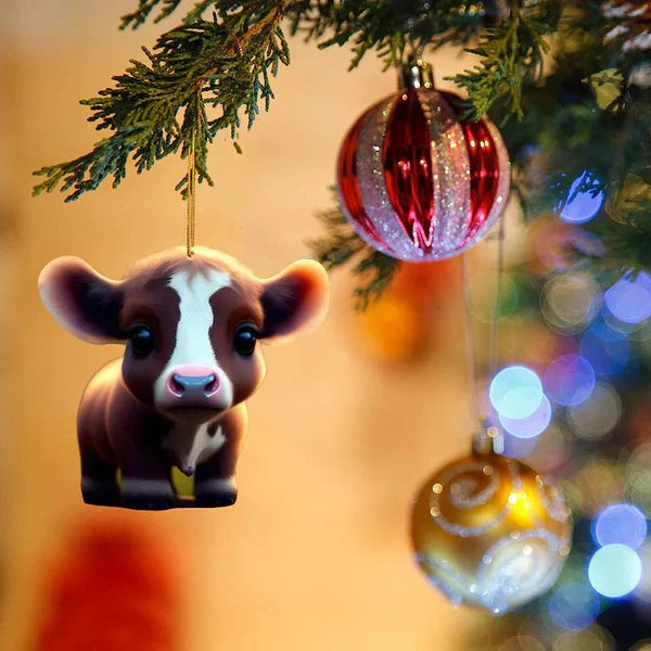CowDecor Cartoon Cow Christmas Tree Ornament