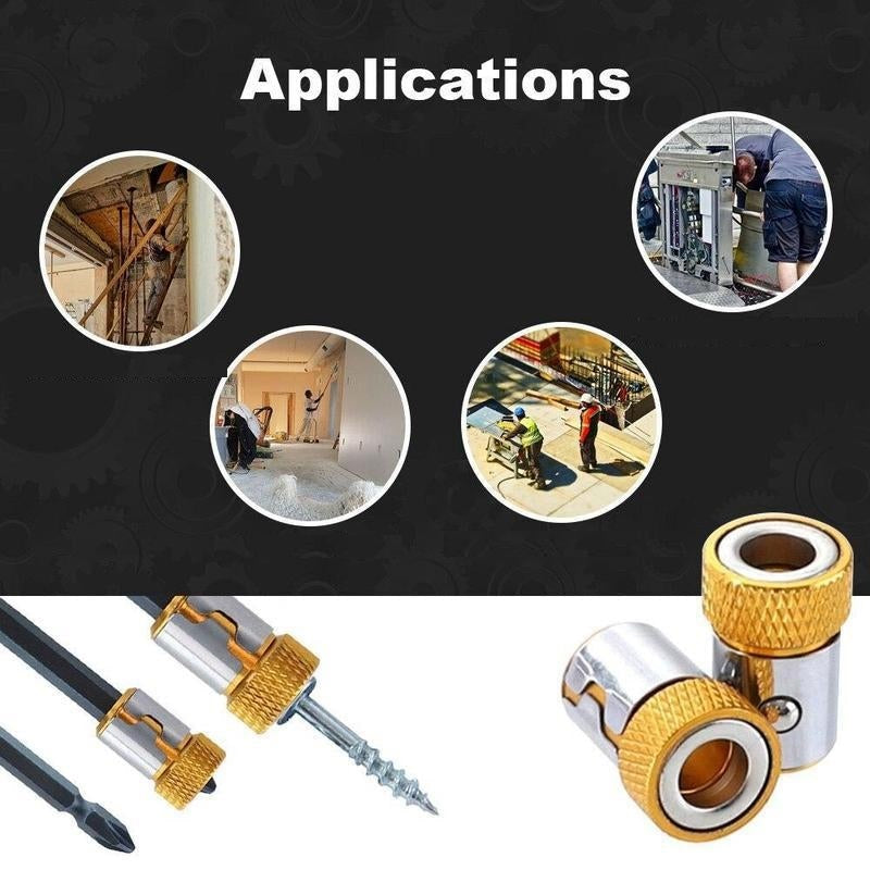 ScrewdriverTip Magnetic Bit Holder, Adjustable Ring 2-Piece Set