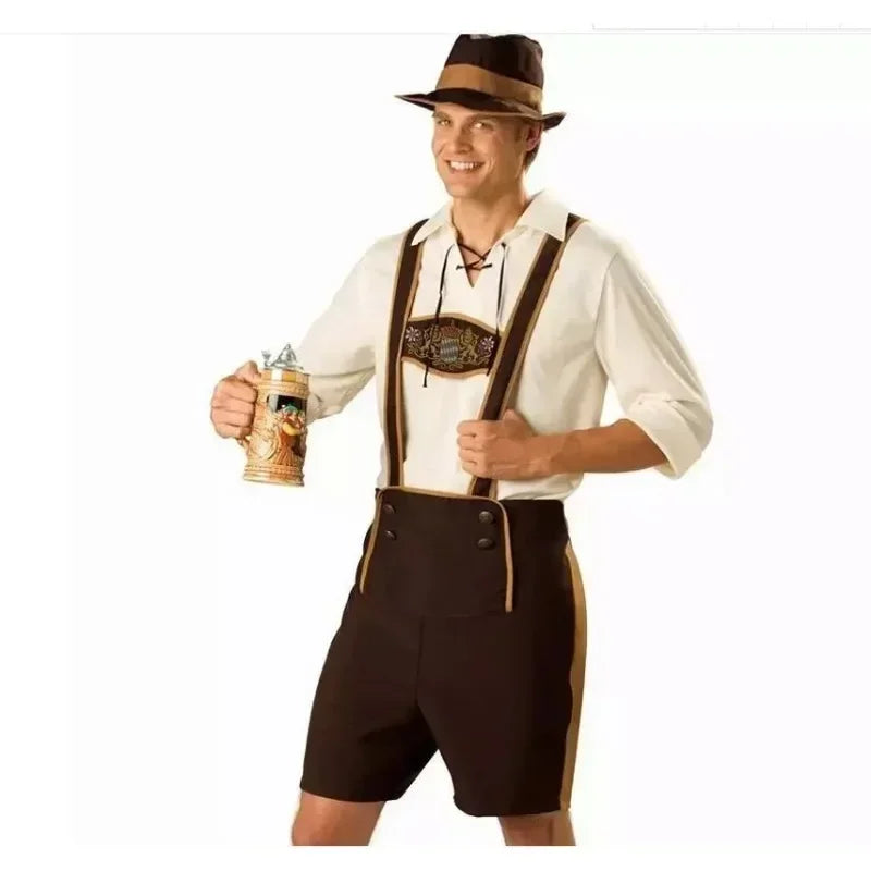 Oktoberfest costume for men, lederhosen costume 3-piece set