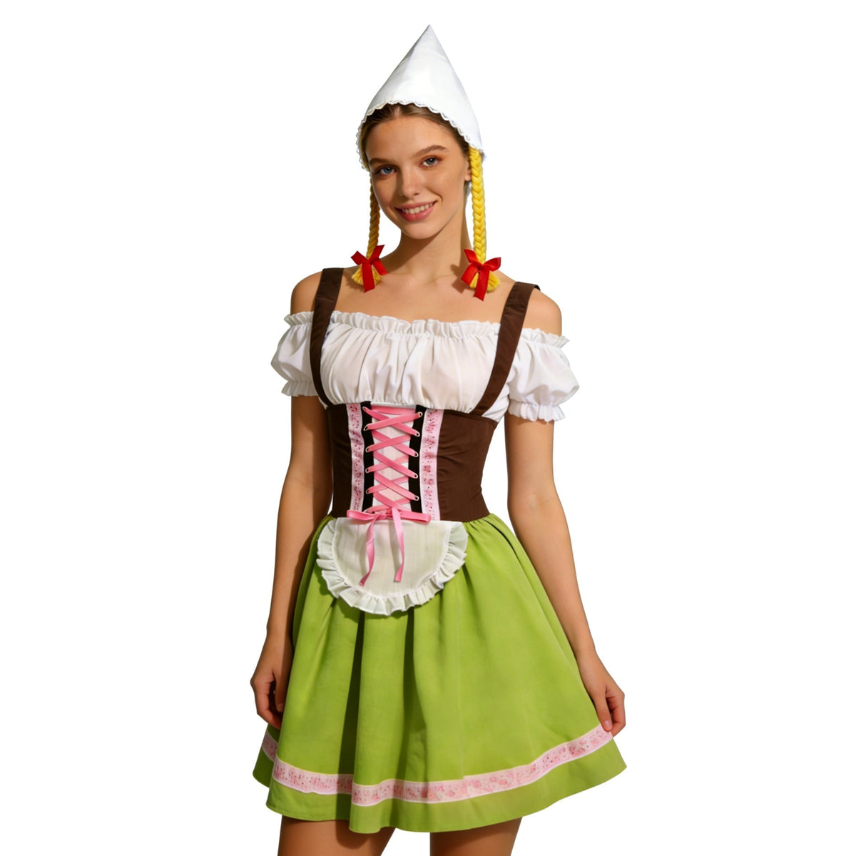 Women's Oktoberfest Dirndl Set, Dirndl dress with apron and pointed hat