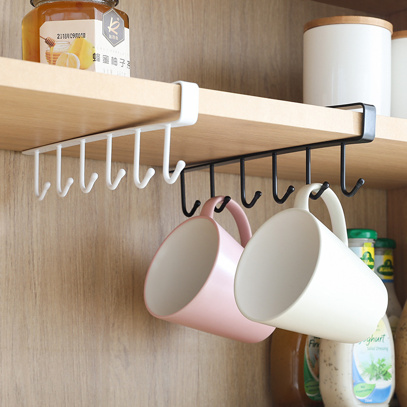 ShelfHooks – Hanging rack with 6 hooks for kitchen and wardrobe, set of 2
