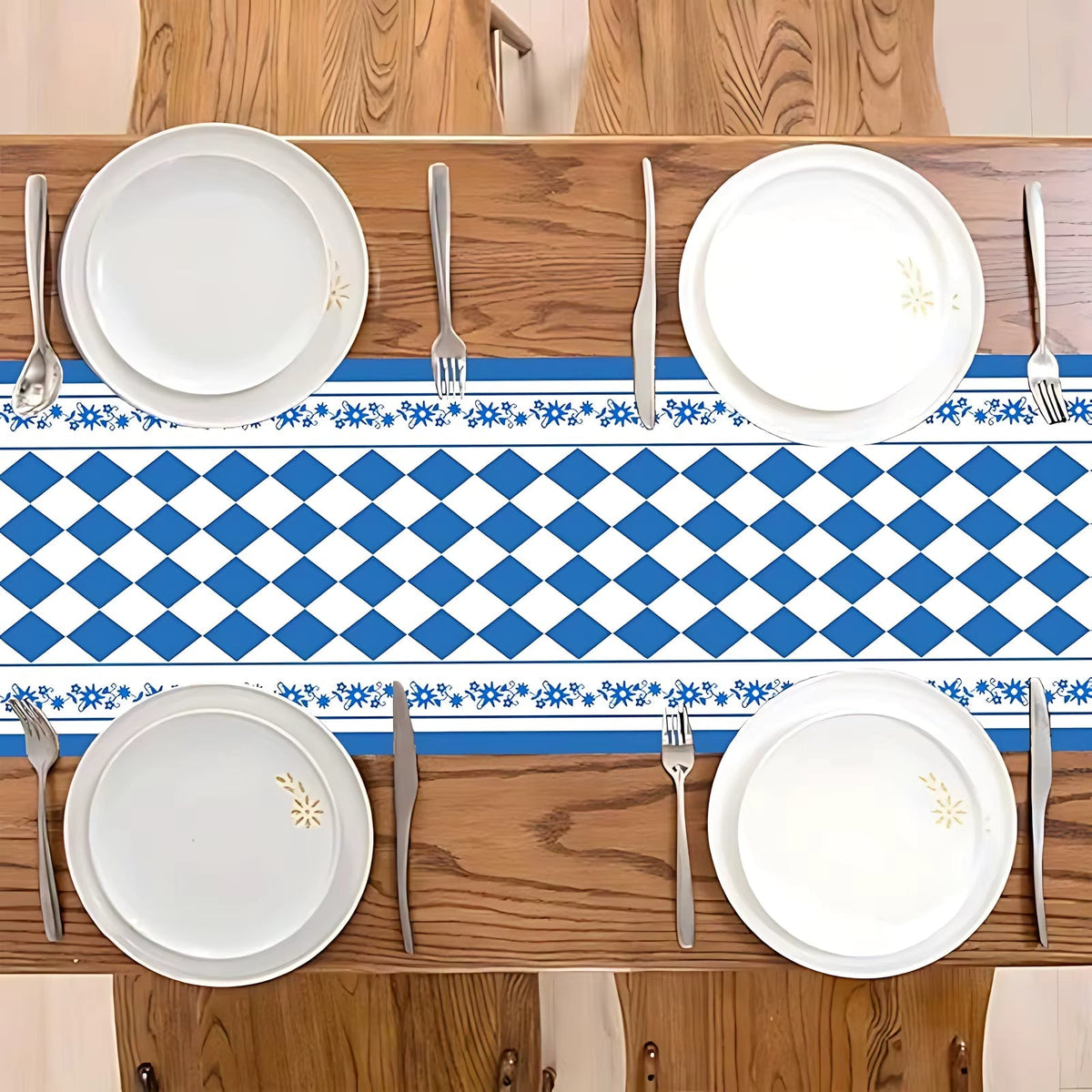 Oktoberfest table runner Bavarian pattern, festive table decoration