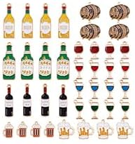 Oktoberfest Charm Pendants Beer & Wine, DIY Jewelry 40-Piece Set