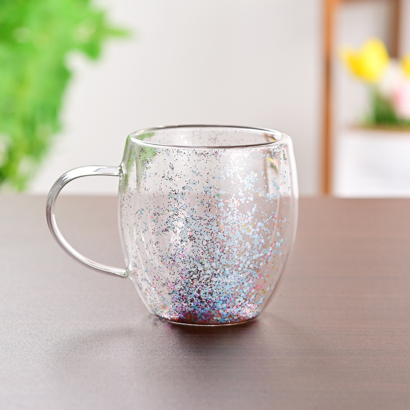 CrystalMug Double-Walled Glass, Insulated Coffee Mug