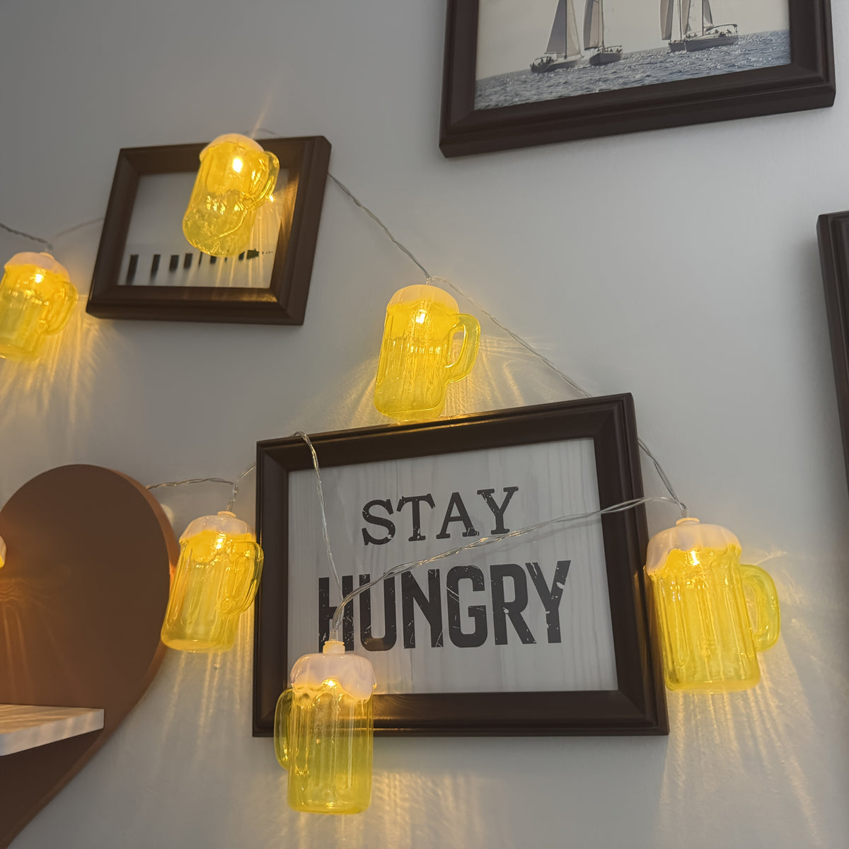 Oktoberfest decorative LED beer mug string lights, set of 2