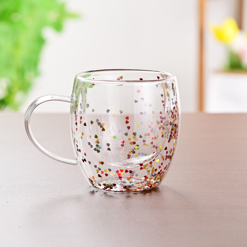 CrystalMug Double-Walled Glass, Insulated Coffee Mug