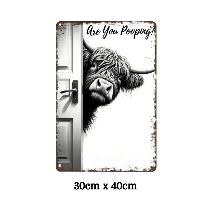CowFrame – Funny Rustic Highland Cow Picture Frame Sign