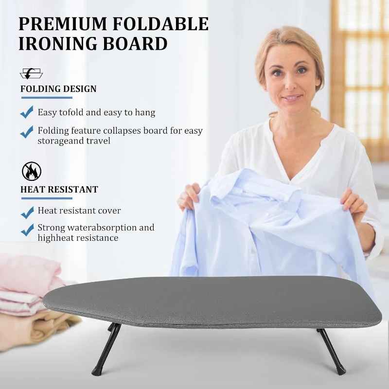 IroningBoard Foldable Ironing Board, Heat-Resistant Compact