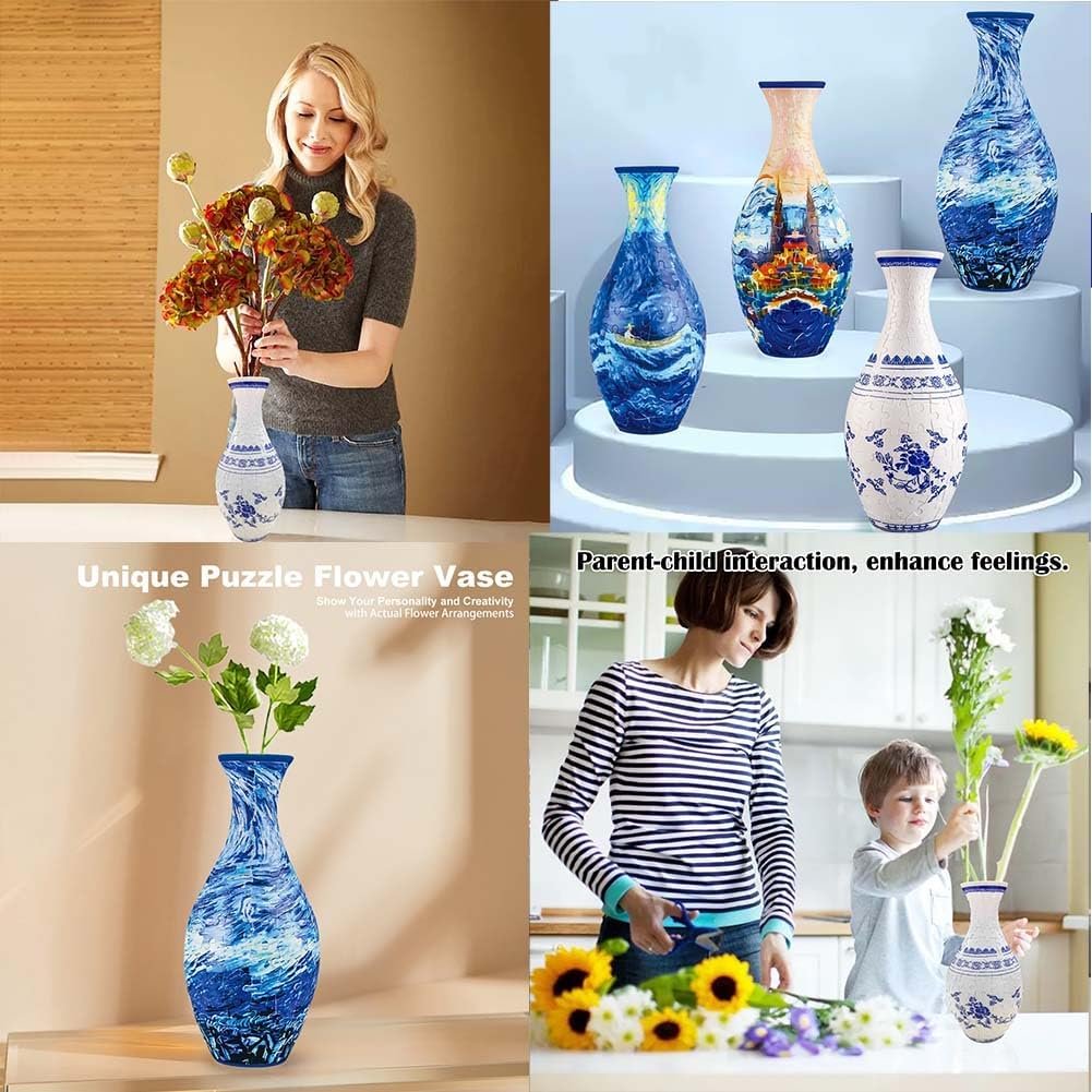 PuzzleVase 160-Piece 3D Puzzle as a Flower Vase