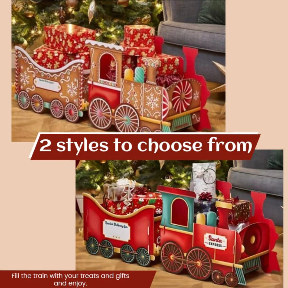 Christmas Gift Train Gingerbread Design – Personalizable Train Decoration
