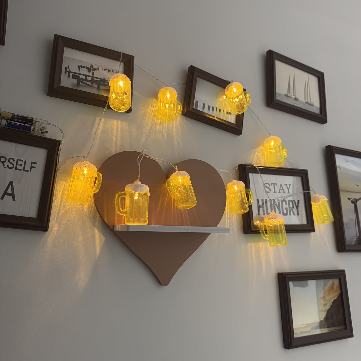 Oktoberfest decorative LED beer mug string lights, set of 2