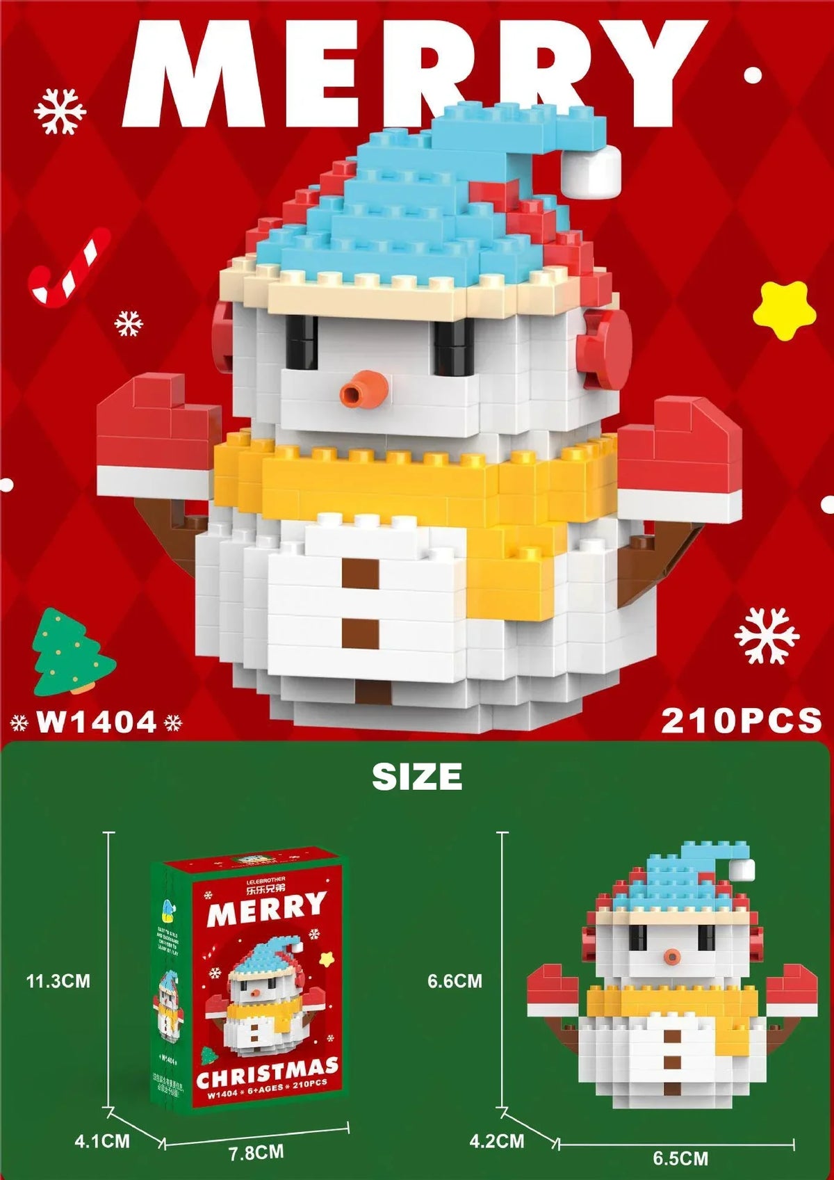 Christmas micro building blocks 2-piece set – craft fun for children