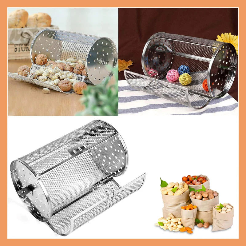 RotatingGrill – Rotating stainless steel roasting and grilling cage