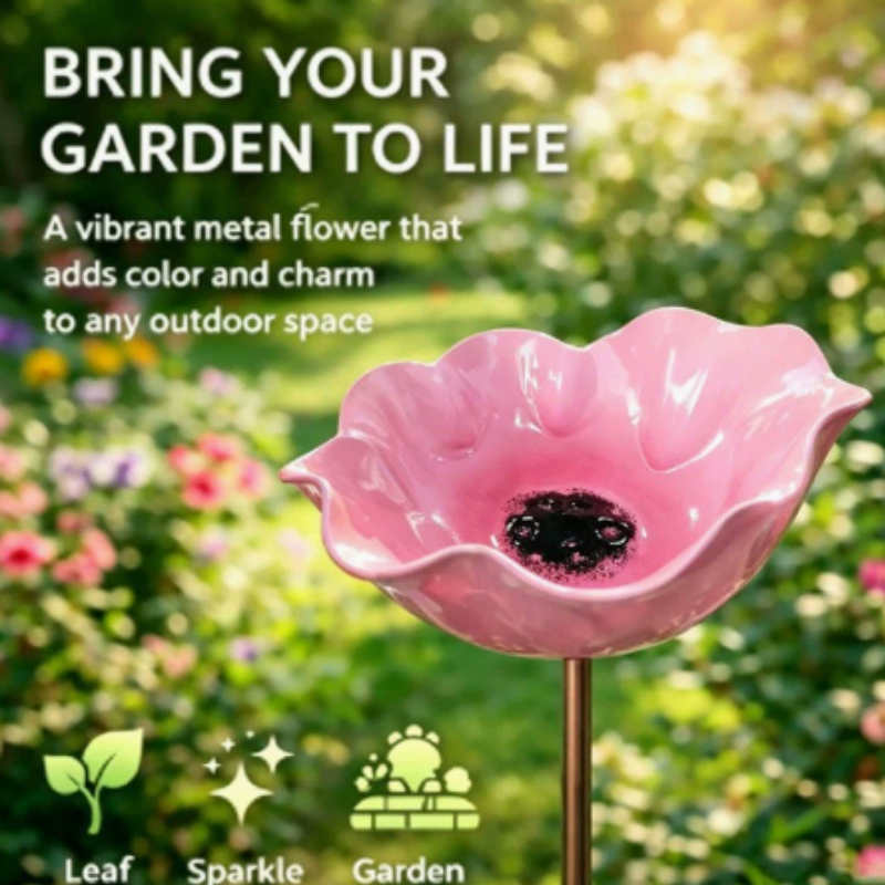 Flower-shaped bird bath for garden & balcony