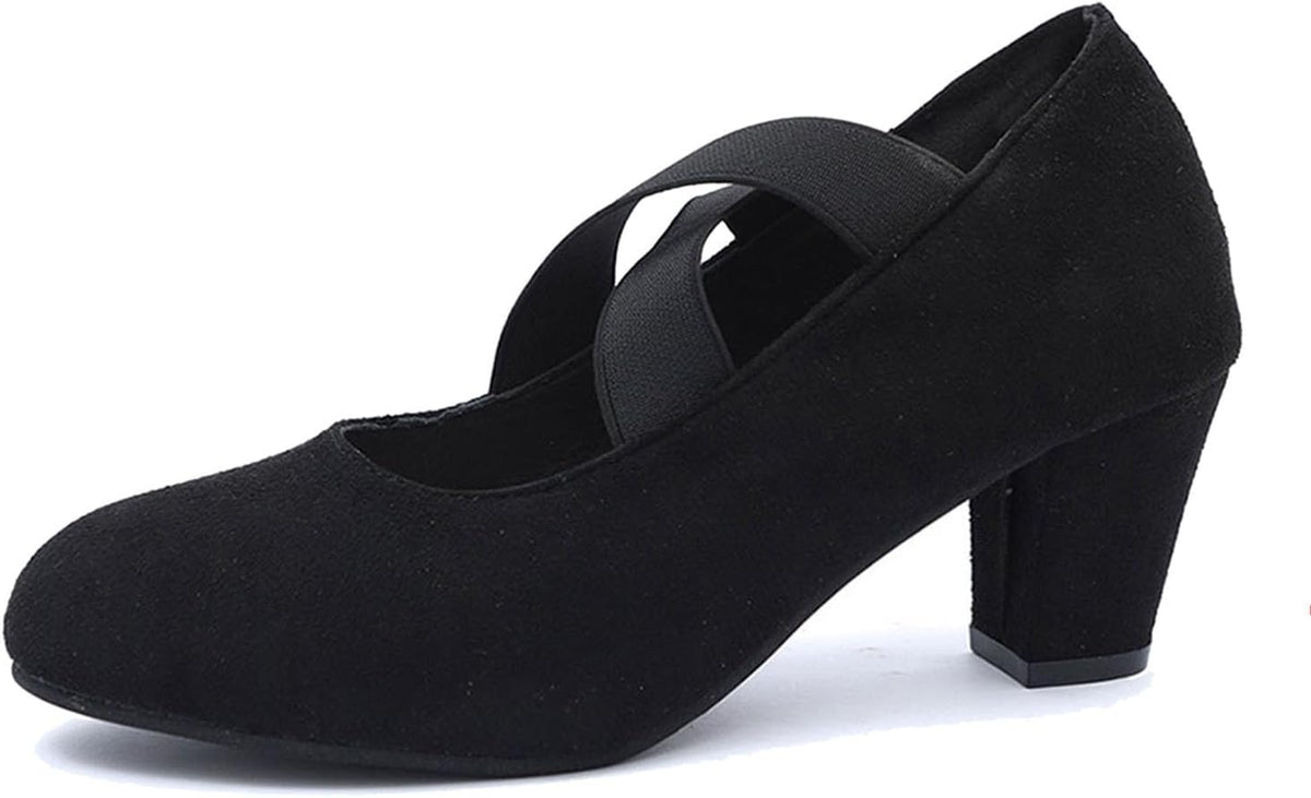 Traditional Women's Oktoberfest Shoes, Velvet Pumps with Criss-Cross Straps