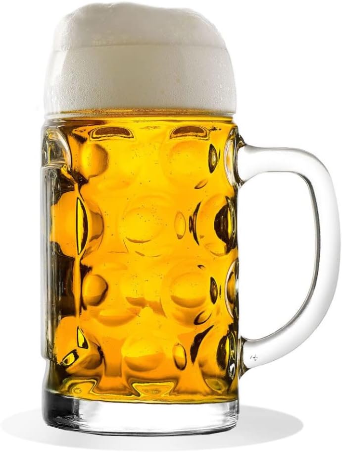 Beer mug stein glass Oktoberfest, crystal glass 0.5L