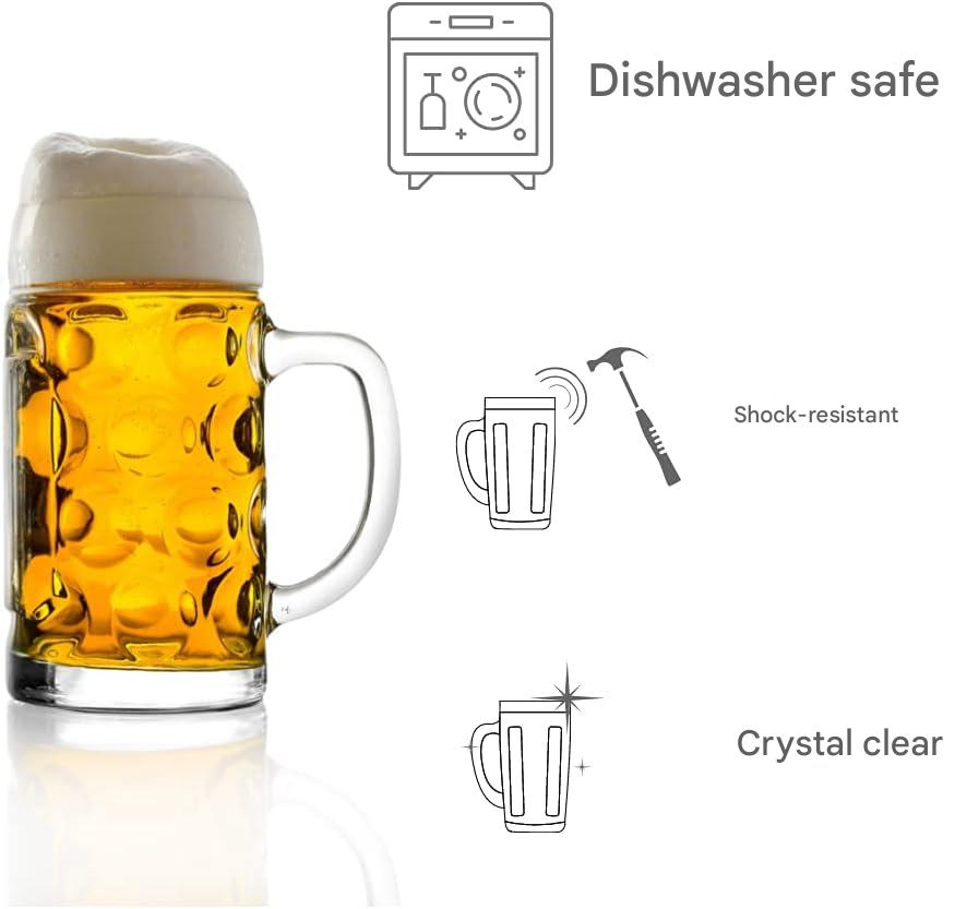 Beer mug stein glass Oktoberfest, crystal glass 0.5L