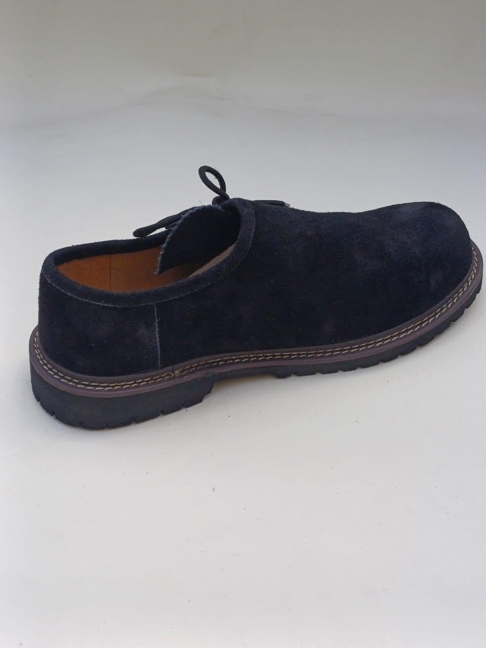 Men's Haferl shoes for Oktoberfest, suede traditional footwear black