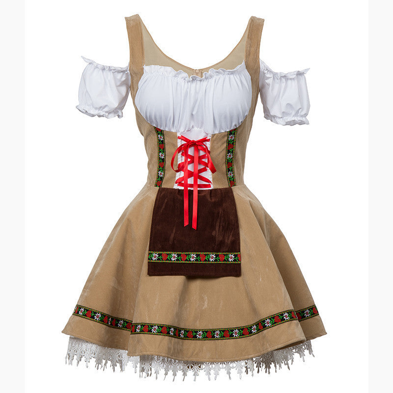 Women's Oktoberfest Dirndl, Dirndl dress lace bodice with sweetheart neckline