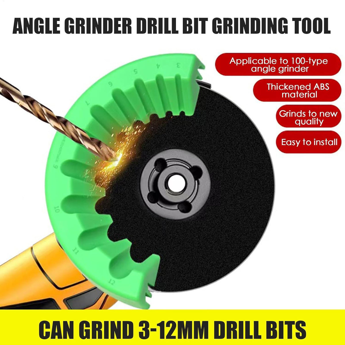 BitSharpener – Angle grinder attachment for drill bit sharpening