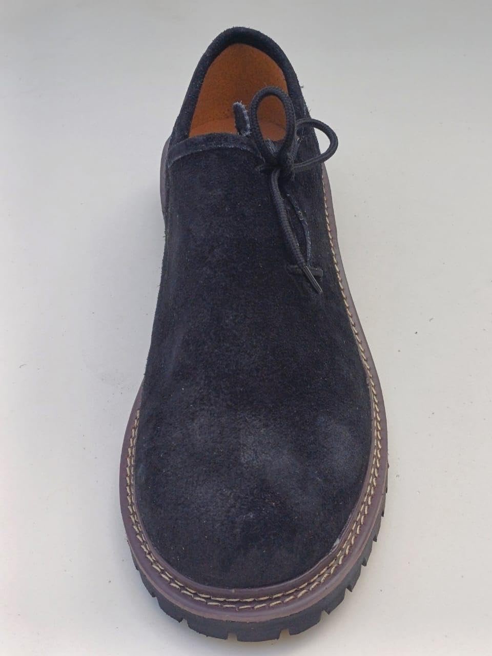 Men's Haferl shoes for Oktoberfest, suede traditional footwear black