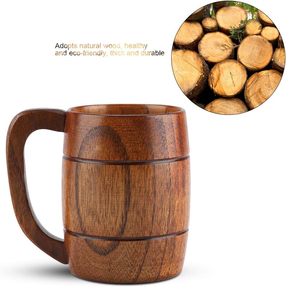 Wooden beer mug Oktoberfest, natural wood beer stein 350ml