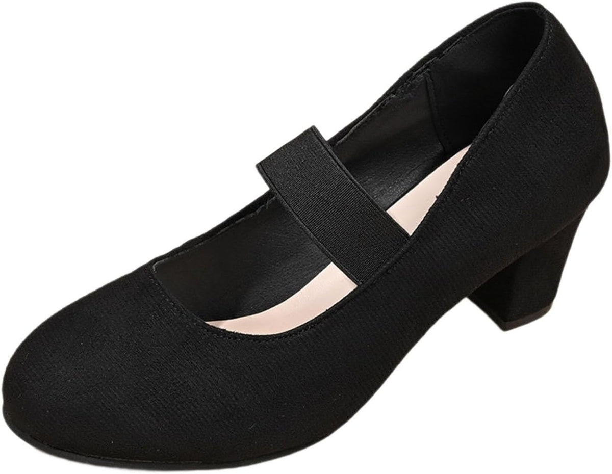 Traditional Women's Oktoberfest Shoes, Velvet Pumps with Elastic Straps