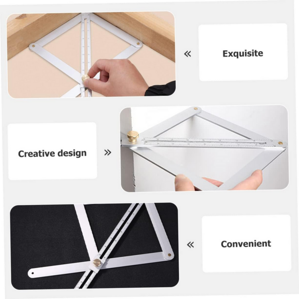 PrecisionRuler Precision Angle Ruler Made of Metal, for Construction and Woodworking