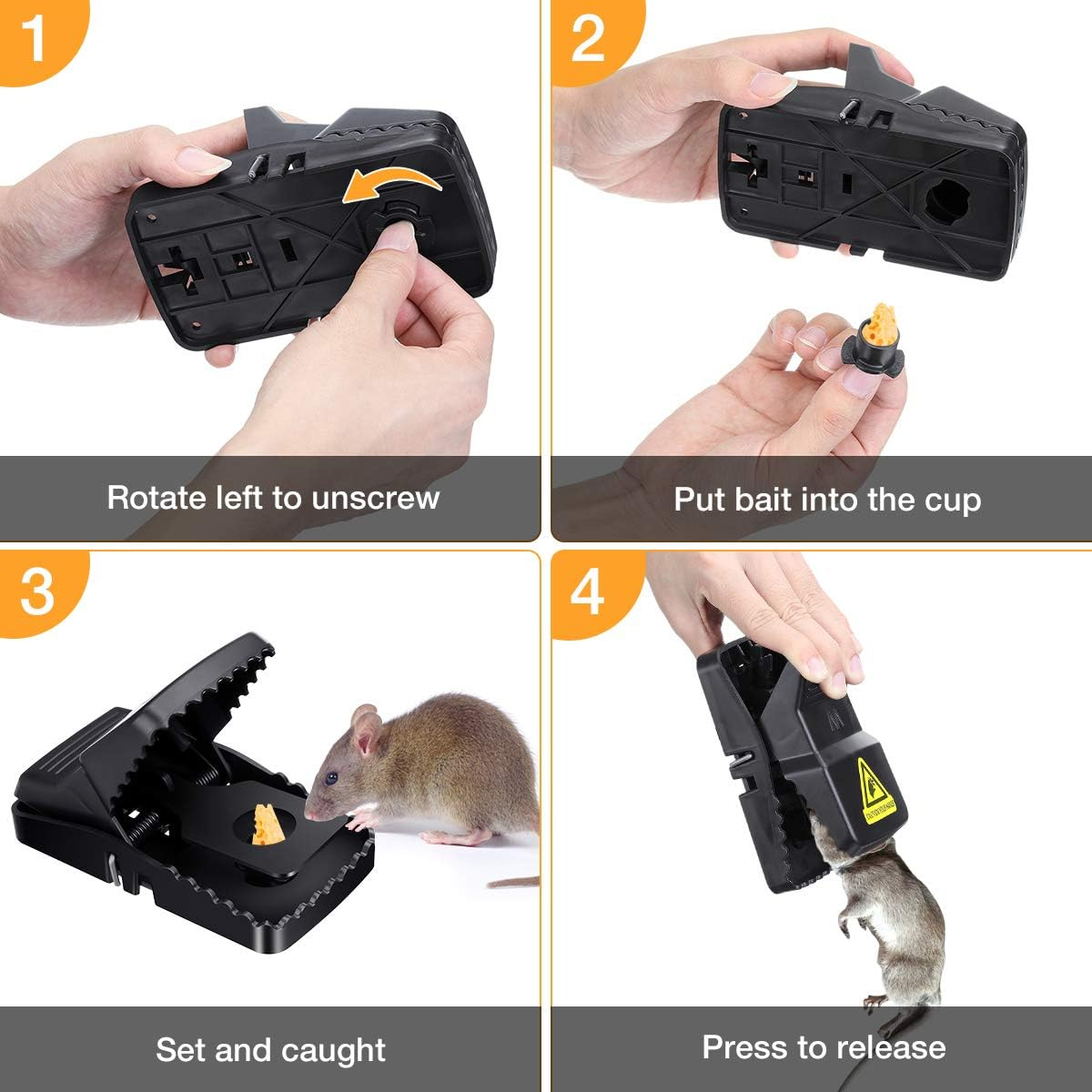 RodentTrap Reusable Rodent Trap, Humane Mouse Trap