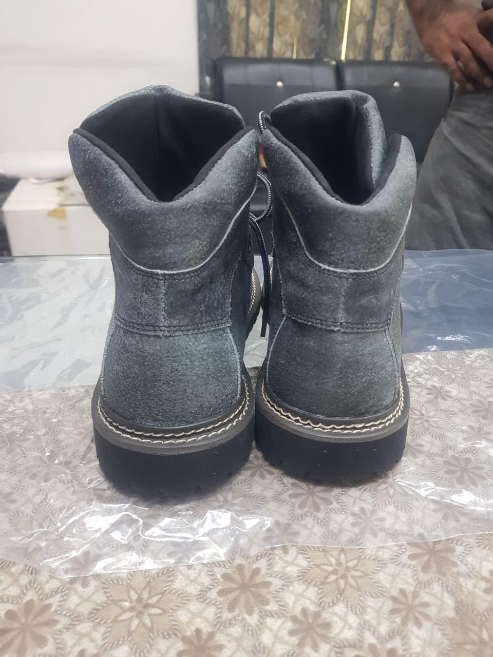 Men's Oktoberfest traditional shoes, grey suede Haferlschuh