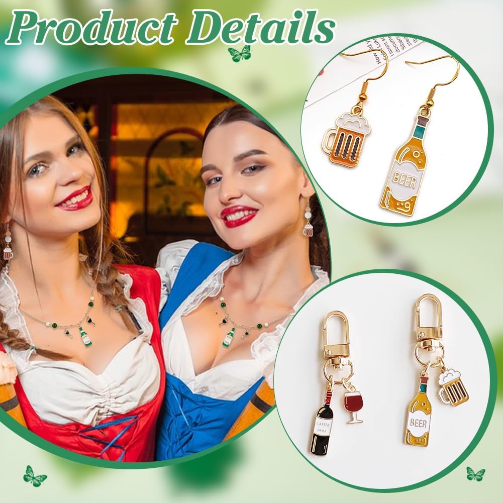 Oktoberfest Charm Pendants Beer & Wine, DIY Jewelry 40-Piece Set