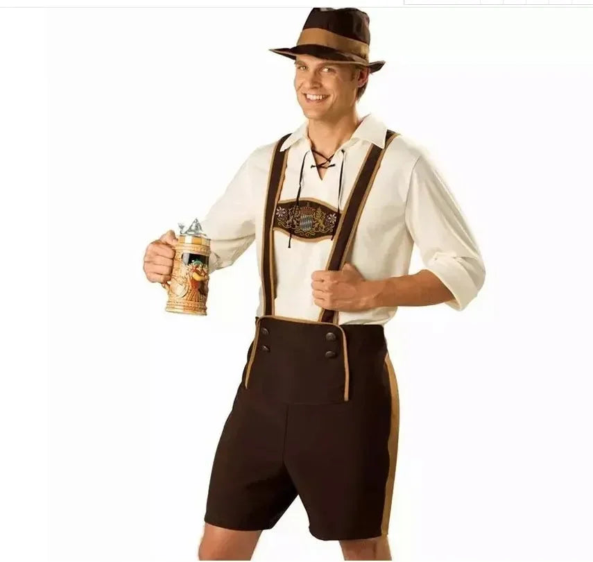 Oktoberfest costume for men, lederhosen costume 3-piece set