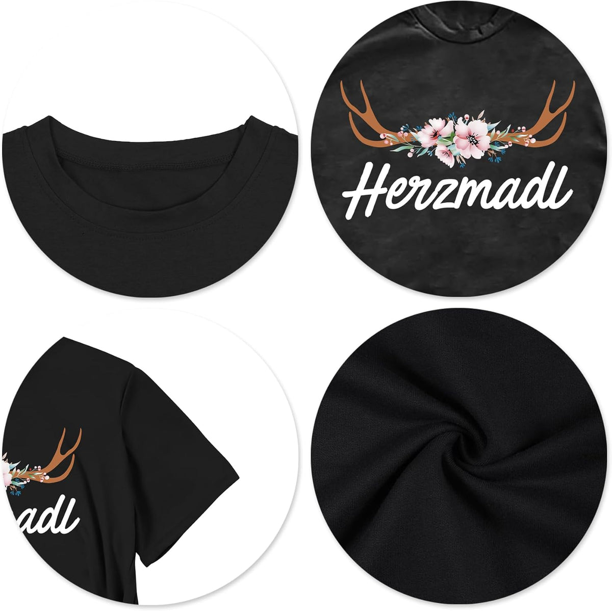 Oktoberfest Women's Short Sleeve T-Shirt, Heart Girl Wiesn Shirt