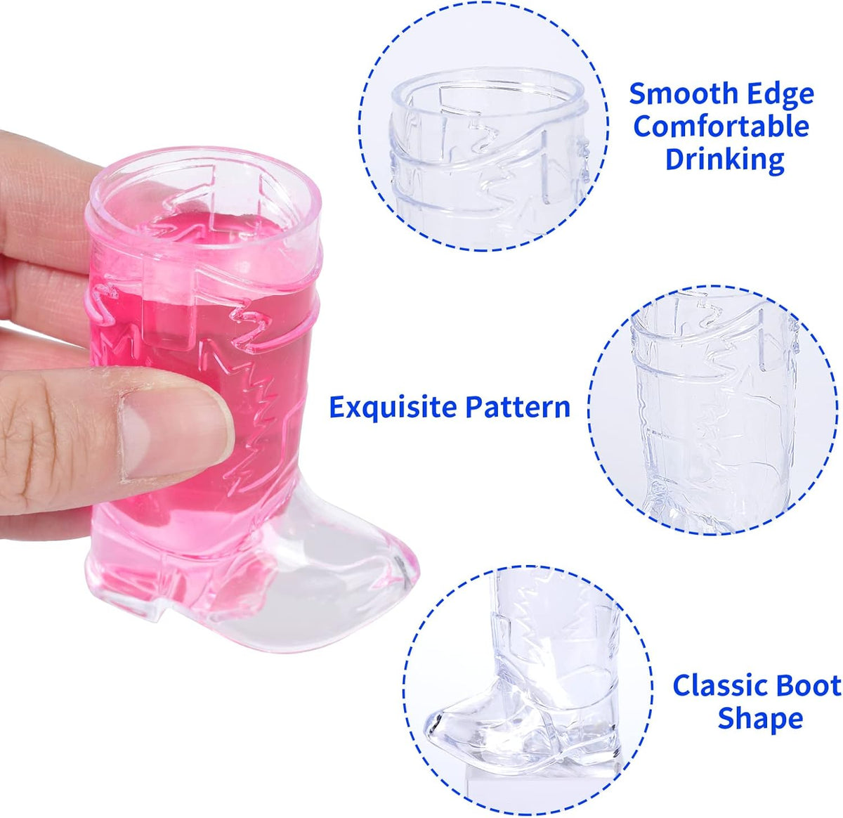 Cowboy Boot Party Shot Glasses, 30-piece set, 30ml