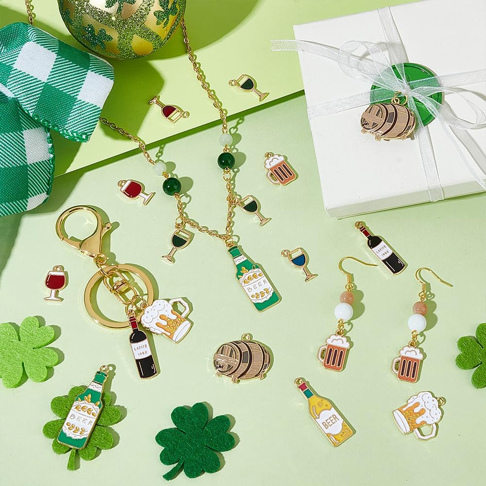 Oktoberfest Charm Pendants Beer & Wine, DIY Jewelry 40-Piece Set