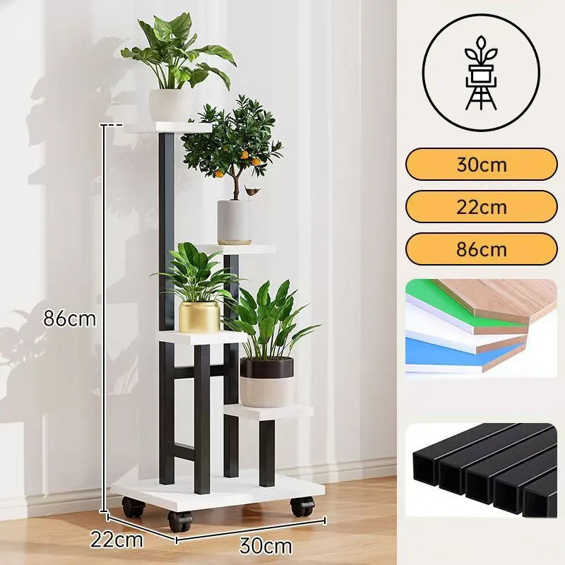 PlantStand Pflanzenständer, Seitenansicht mit Lenkrollen