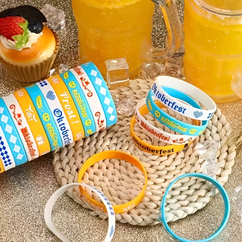 Oktoberfest silicone bracelets, 24-piece party accessory set
