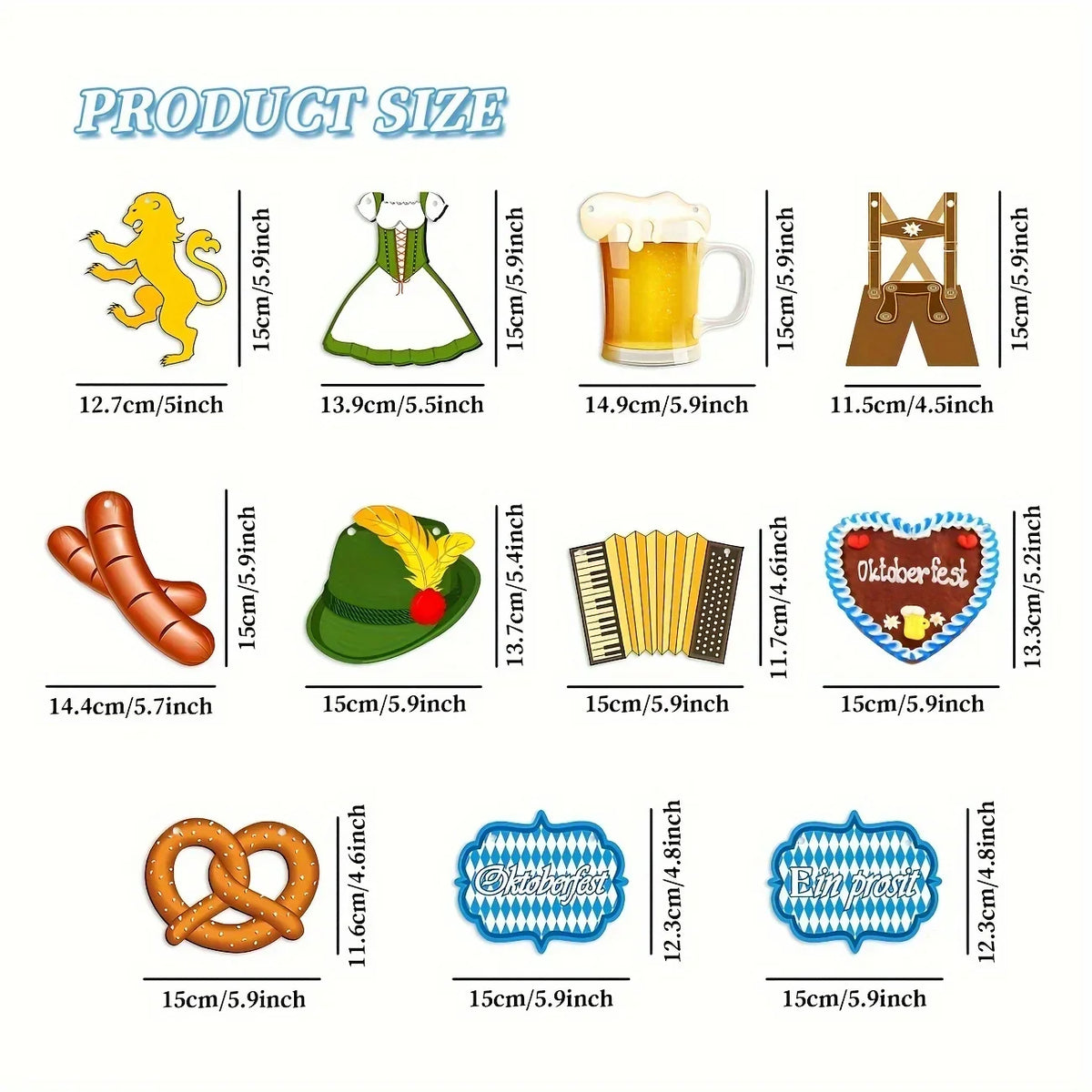 Oktoberfest Bunting Bavarian Blue Check, Fabric Garland