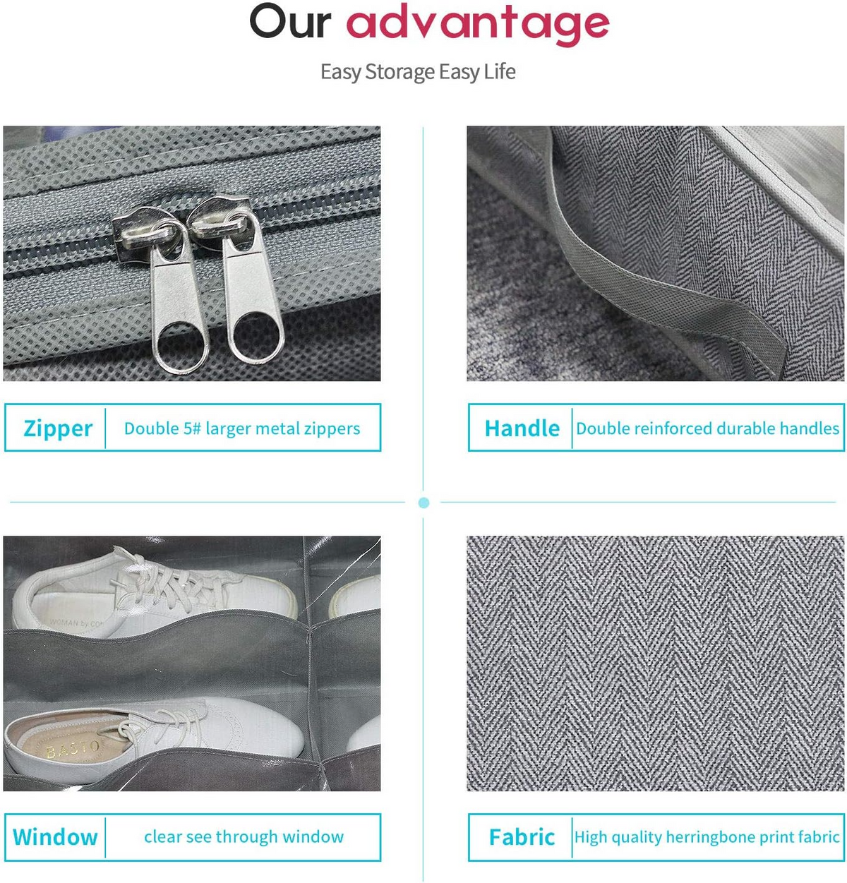 FootwearOrganizer Shoe Organizer With Dust Cover, For Multiple Pairs