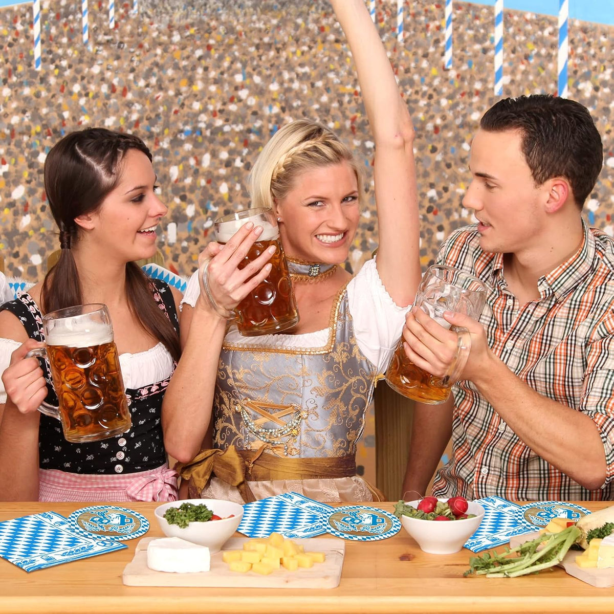 Oktoberfest table decoration set, napkins & coasters 80-piece