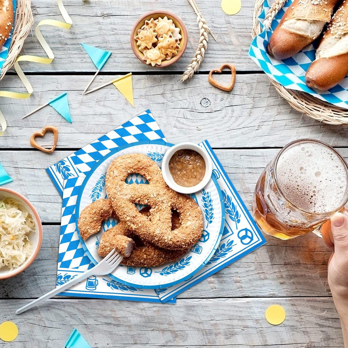 Oktoberfest table decoration set, napkins & coasters 80-piece