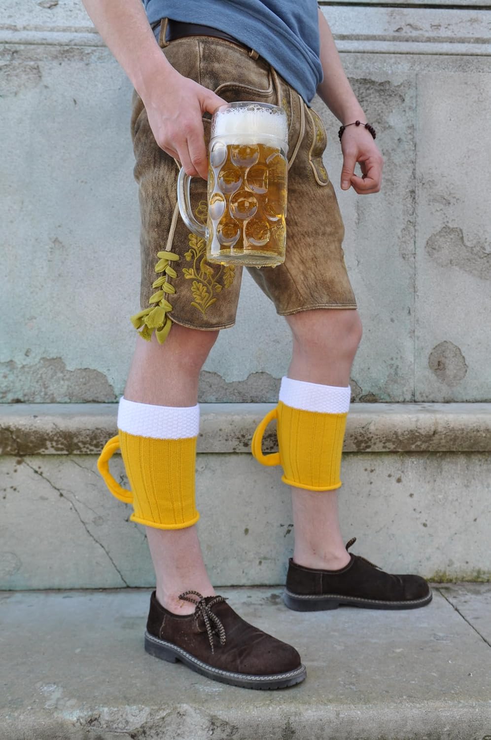 Wadlmäß Oktoberfest socks, beer mug design, 1 pair