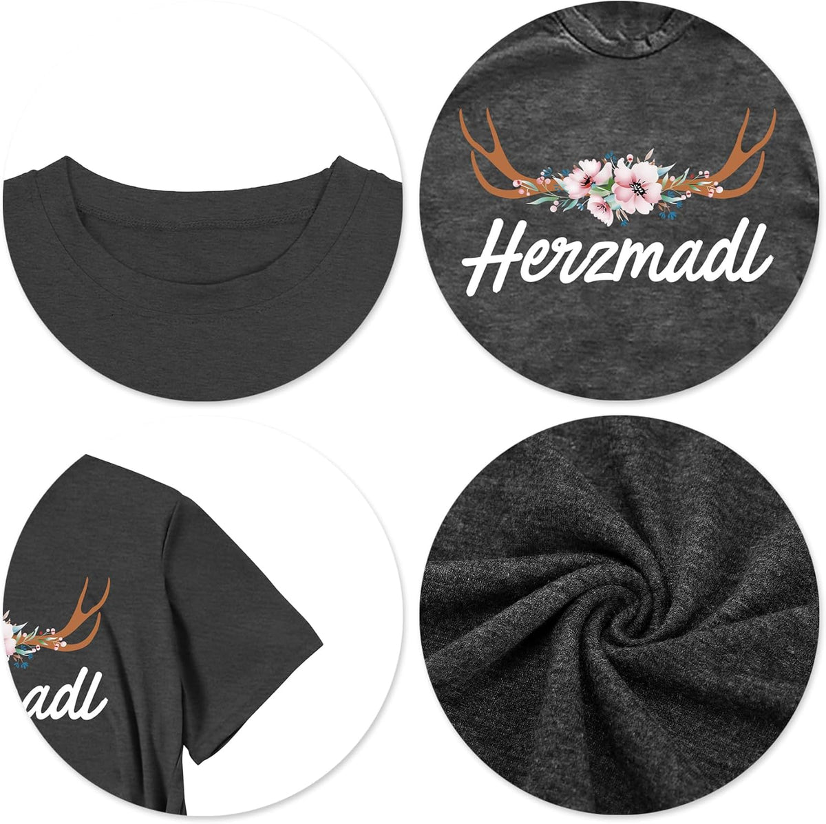 Oktoberfest Women's Short Sleeve T-Shirt, Heart Girl Wiesn Shirt