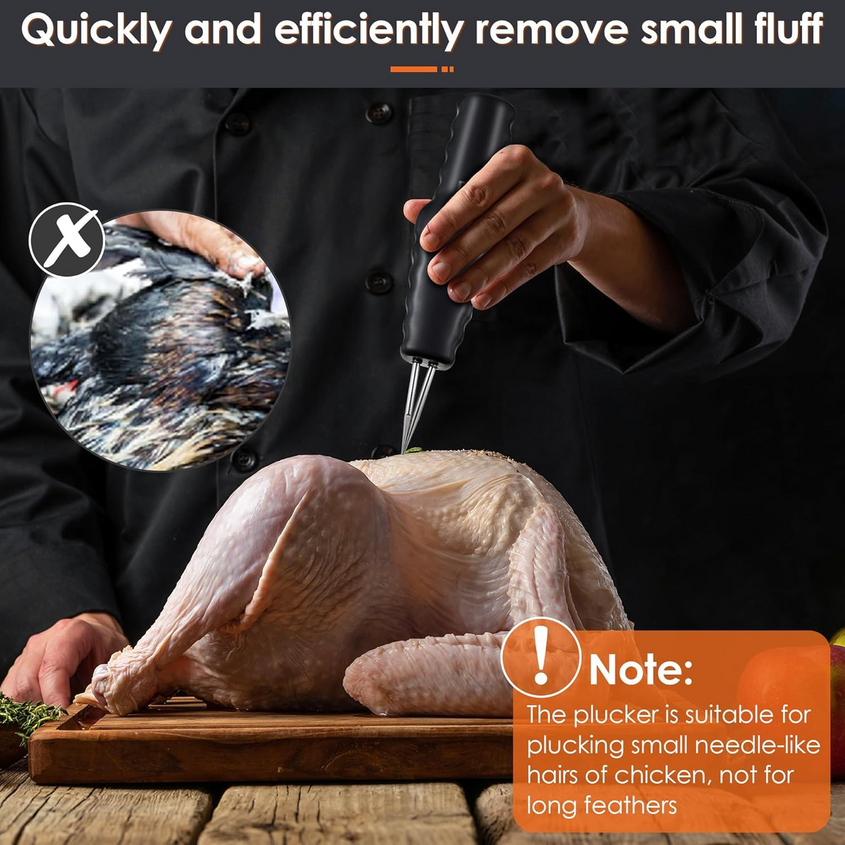 FeatherPlucker Rechargeable Feather Remover, Portable Device for Poultry