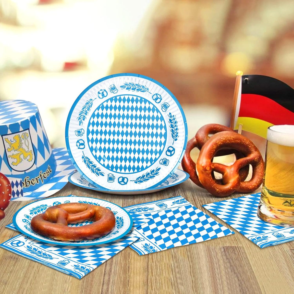 Oktoberfest table decoration set, napkins & coasters 80-piece